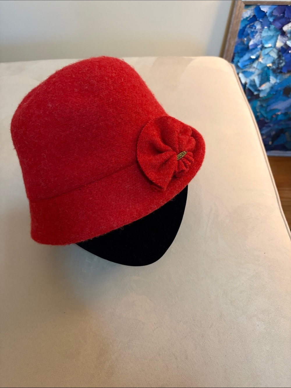 Adora Wool Cloche Hat with Flower Accent
